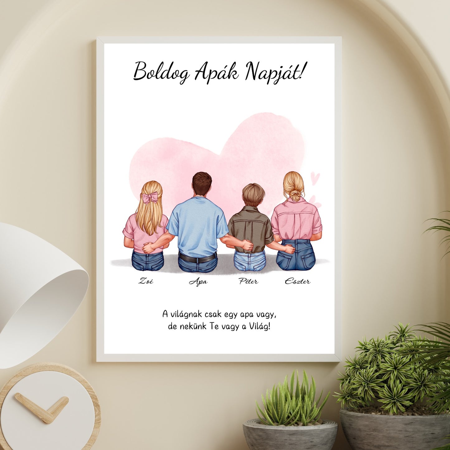 Apák napjára Apa-Gyermek(ek) kép (Félalakos)