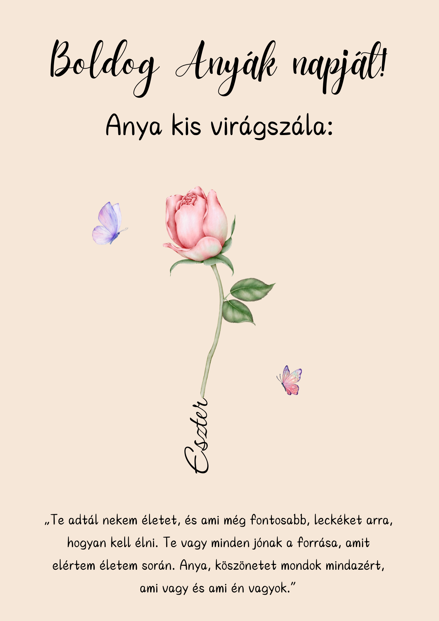 Személyre Szabott Virágos Plakát Anyák Napjára